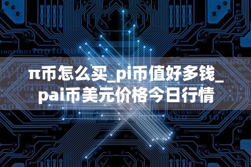 π币怎么买_pi币值好多钱_pai币美元价格今日行情