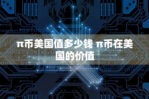 π币美国值多少钱 π币在美国的价值