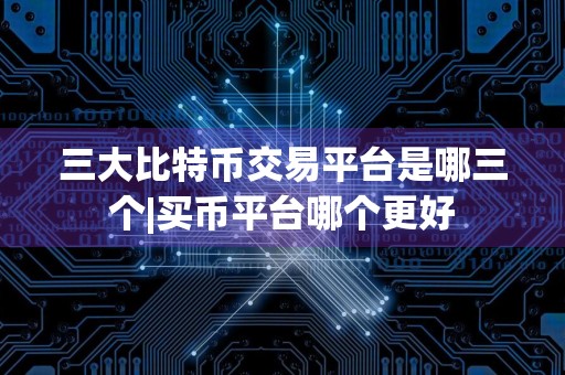 三大比特币交易平台是哪三个|买币平台哪个更好