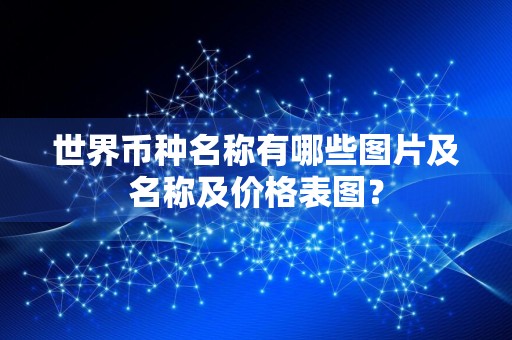 世界币种名称有哪些图片及名称及价格表图？