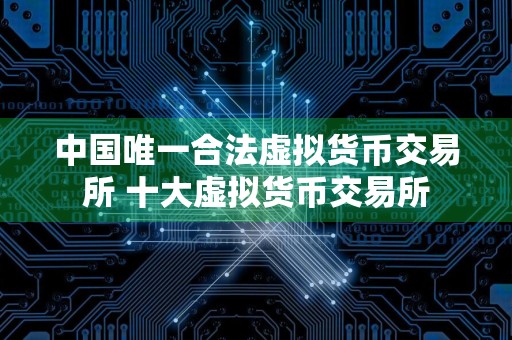 中国唯一合法虚拟货币交易所 十大虚拟货币交易所