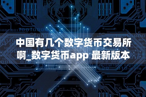 中国有几个数字货币交易所啊_数字货币app 最新版本