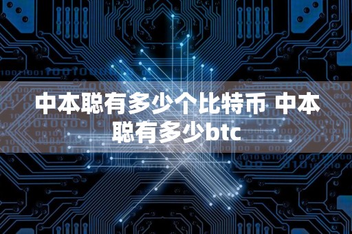中本聪有多少个比特币 中本聪有多少btc