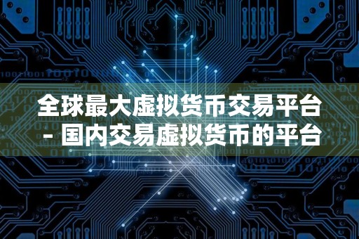 全球最大虚拟货币交易平台 – 国内交易虚拟货币的平台