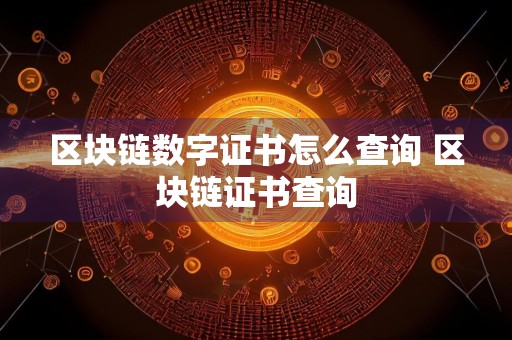 区块链数字证书怎么查询 区块链证书查询