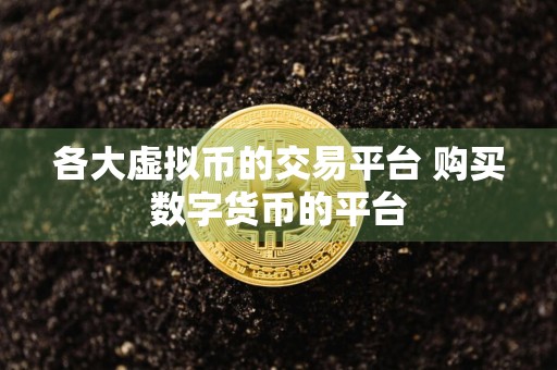 各大虚拟币的交易平台 购买数字货币的平台