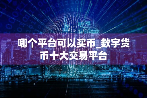 哪个平台可以买币_数字货币十大交易平台