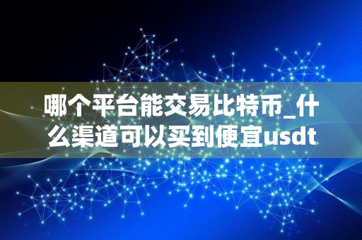 哪个平台能交易比特币_什么渠道可以买到便宜usdt
