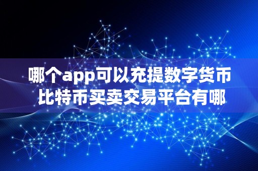 哪个app可以充提数字货币 比特币买卖交易平台有哪些
