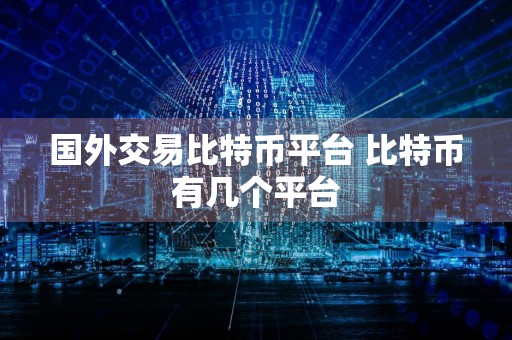 国外交易比特币平台 比特币有几个平台