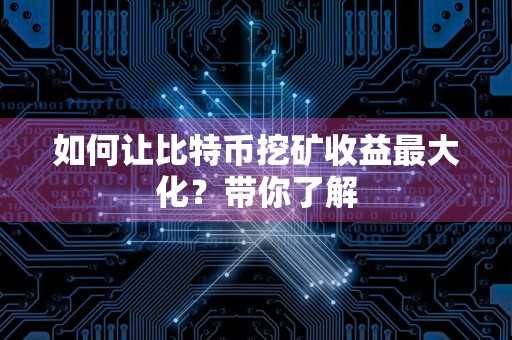 如何让比特币挖矿收益最大化?带你了解