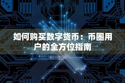 如何购买数字货币：币圈用户的全方位指南