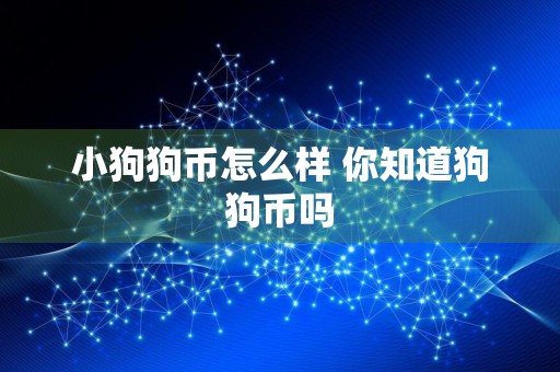 小狗狗币怎么样 你知道狗狗币吗