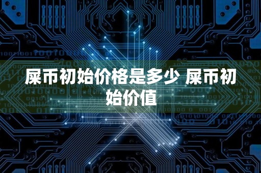 屎币初始价格是多少 屎币初始价值