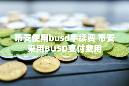 币安使用busd手续费 币安采用BUSD支付费用