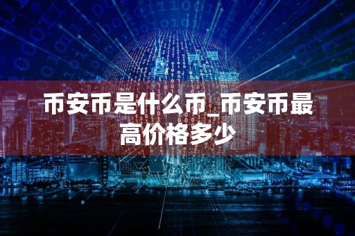 币安币是什么币_币安币最高价格多少