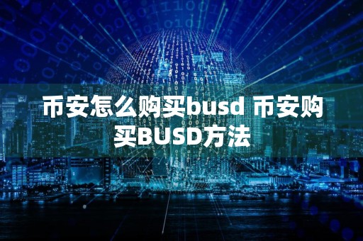 币安怎么购买busd 币安购买BUSD方法