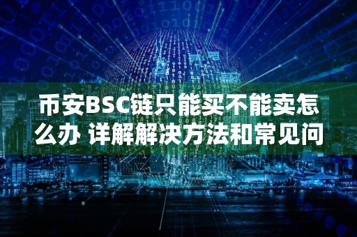 币安BSC链只能买不能卖怎么办 详解解决方法和常见问题