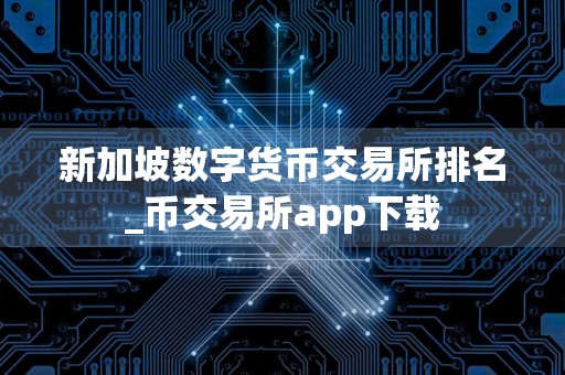 新加坡数字货币交易所排名_币交易所app下载