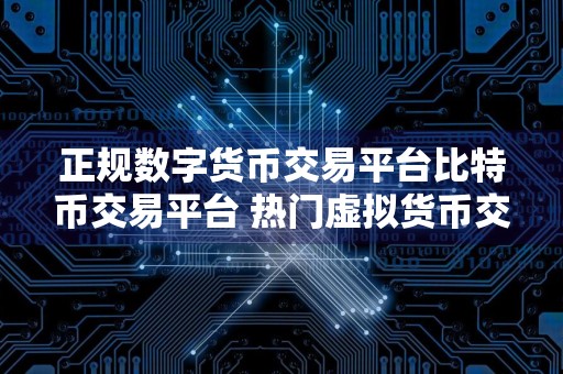 正规数字货币交易平台比特币交易平台 热门虚拟货币交易平台排行榜