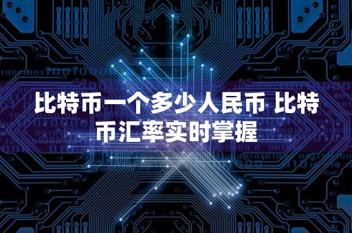 比特币一个多少人民币 比特币汇率实时掌握