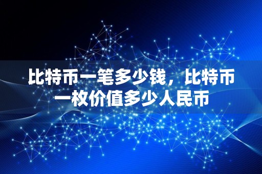 比特币一笔多少钱，比特币一枚价值多少人民币
