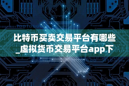 比特币买卖交易平台有哪些_虚拟货币交易平台app下载