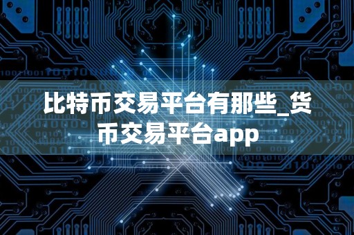 比特币交易平台有那些_货币交易平台app