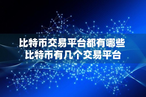 比特币交易平台都有哪些 比特币有几个交易平台