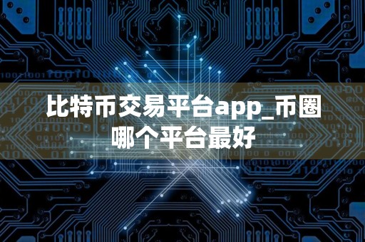 比特币交易平台app_币圈哪个平台最好