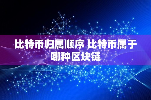 比特币归属顺序 比特币属于哪种区块链