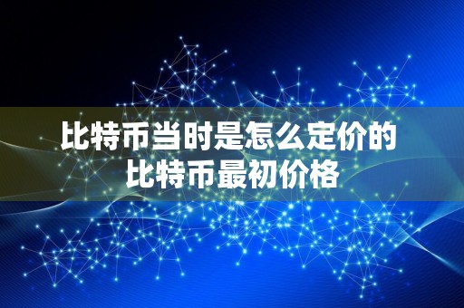 比特币当时是怎么定价的 比特币最初价格