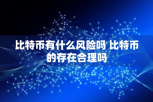比特币有什么风险吗 比特币的存在合理吗