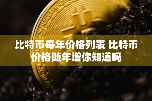 比特币每年价格列表 比特币价格随年增你知道吗