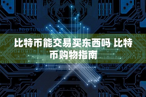 比特币能交易买东西吗 比特币购物指南