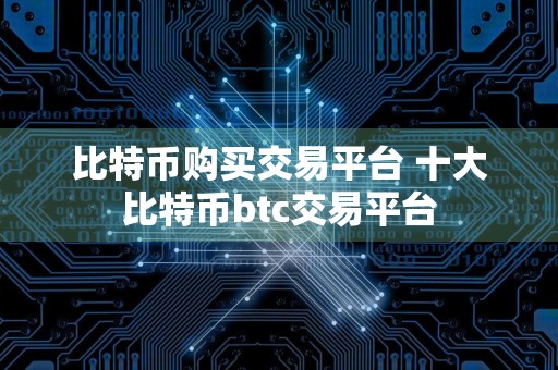 比特币购买交易平台 十大比特币btc交易平台