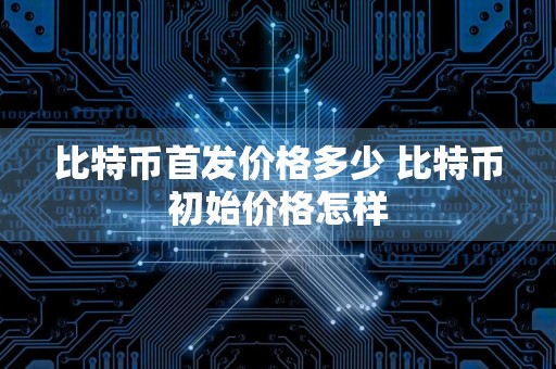比特币首发价格多少 比特币初始价格怎样