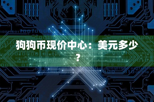 狗狗币现价中心：美元多少？