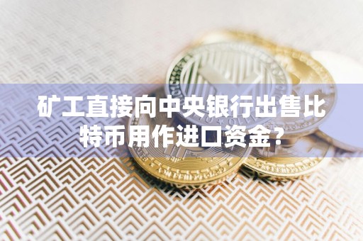 矿工直接向**银行出售比特币用作进口资金？