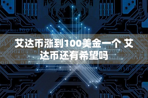 艾达币涨到100美金一个 艾达币还有希望吗