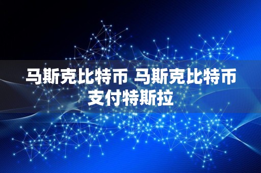 马斯克比特币 马斯克比特币支付特斯拉