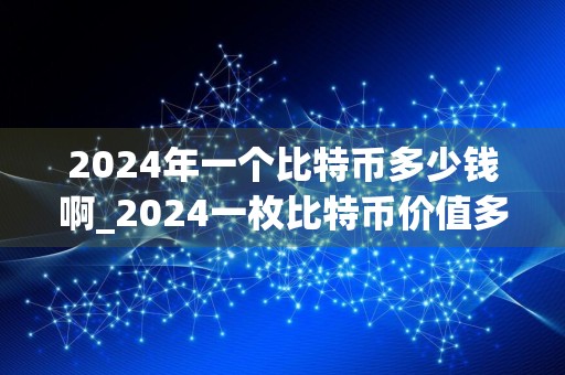 2024年一个比特币多少钱啊_2024一枚比特币价值多少钱