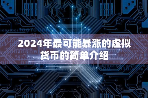 2024年最可能暴涨的虚拟货币的简单介绍