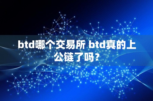 btd哪个交易所 btd真的上公链了吗？