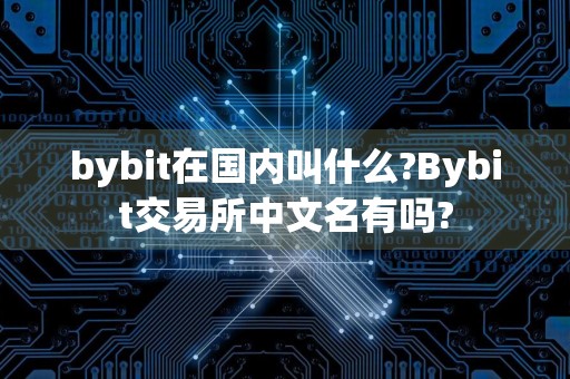 bybit在国内叫什么?Bybit交易所中文名有吗?