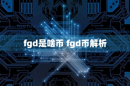 fgd是啥币 fgd币解析