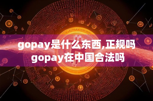 gopay是什么东西,正规吗 gopay在中国合法吗