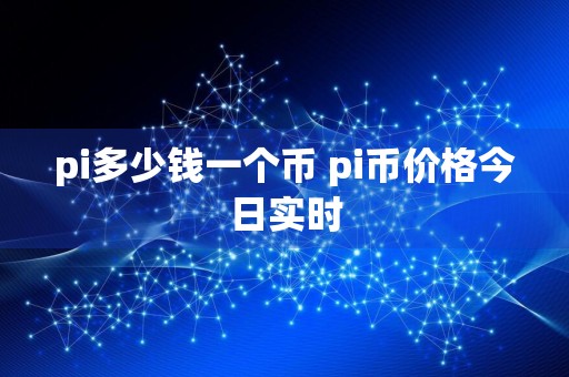 pi多少钱一个币 pi币价格今日实时