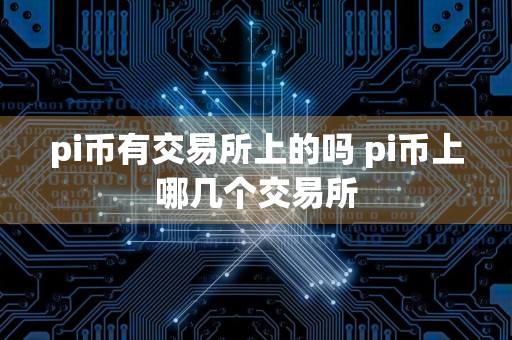 pi币有交易所上的吗 pi币上哪几个交易所