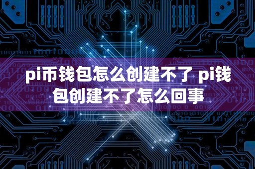 pi币钱包怎么创建不了 pi钱包创建不了怎么回事